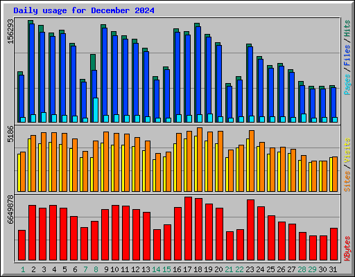 Daily usage for December 2024