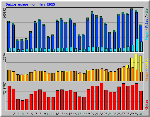 Daily usage for May 2025