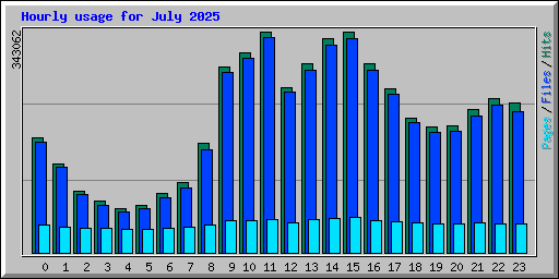Hourly usage for July 2025