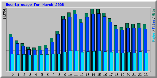 Hourly usage for March 2026